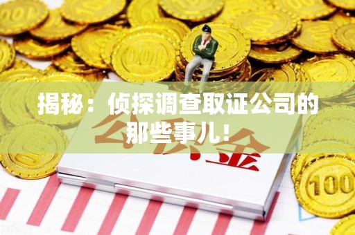绩溪揭秘：侦探调查取证公司的那些事儿！