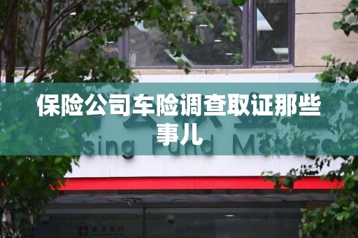 绩溪保险公司车险调查取证那些事儿