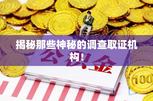 绩溪揭秘那些神秘的调查取证机构！