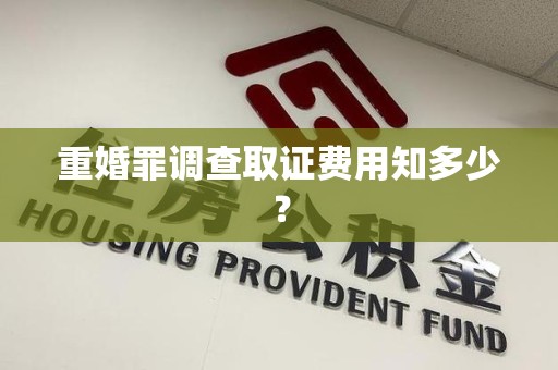 绩溪重婚罪调查取证费用知多少？