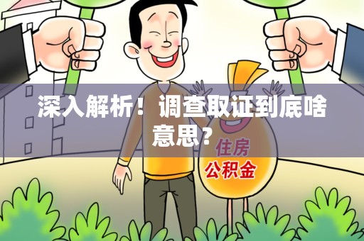 绩溪深入解析！调查取证到底啥意思？