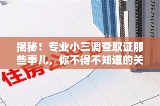 绩溪揭秘！专业小三调查取证那些事儿，你不得不知道的关键点