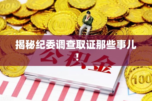 绩溪揭秘纪委调查取证那些事儿！